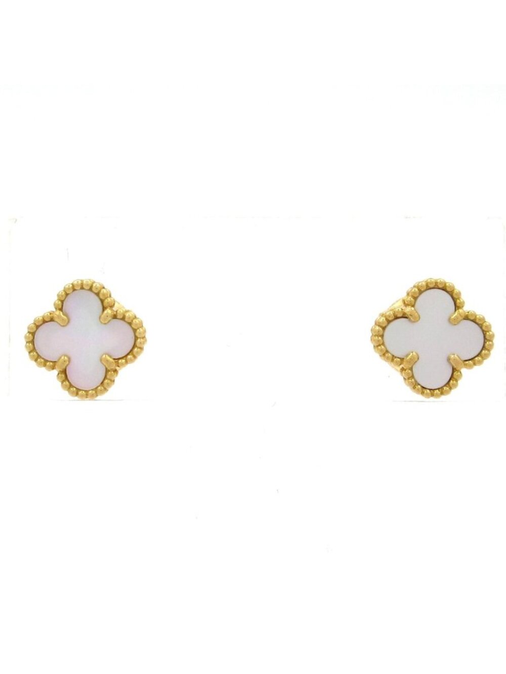 Van Cleef & Arpels Earrings Sweet Alhambra 18k Yellow Gold Mother of Pearl